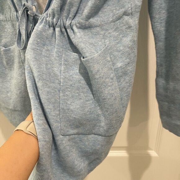 Kinross Cashmere Blend Reversible Hooded Cardigan Size L - Picture 8 of 11